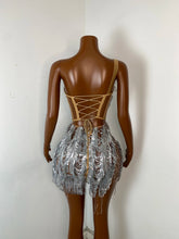 Load image into Gallery viewer, DONGGUAN Silver Fringe Rhinestone Mini