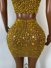 Load image into Gallery viewer, FOSHAN Hot Pink Sparkly Crop Top & Mini Skirt