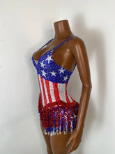 Load image into Gallery viewer, SHAANXI Sequin Playsuit USA Costume