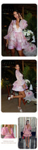 Load image into Gallery viewer, SHANZHOU Bloom Peplum Mini Dress with Puff Sleeves