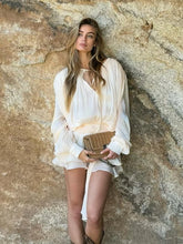 Load image into Gallery viewer, GUIYANG Ruffle Satin Romper Set