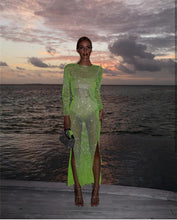 Load image into Gallery viewer, CATTLEGRET Mesh Crystal Dress