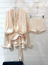 Load image into Gallery viewer, GUIYANG Ruffle Satin Romper Set