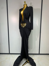 Load image into Gallery viewer, HEFEI Black Plunging Gown