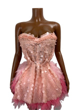Load image into Gallery viewer, CHONGQUING Sequin Feather Mini Dress
