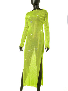 CATTLEGRET Mesh Crystal Dress