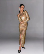 Load image into Gallery viewer, CATTLEGRET Mesh Crystal Dress