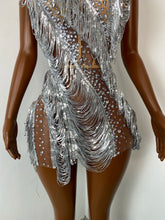 Load image into Gallery viewer, DONGGUAN Silver Fringe Rhinestone Mini