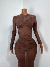 Load image into Gallery viewer, SUZHOU Mesh Ruched Bodycon Maxi