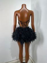 Load image into Gallery viewer, CHONGQUING Sequin Feather Mini Dress