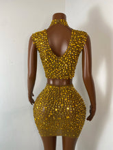 Load image into Gallery viewer, FOSHAN Hot Pink Sparkly Crop Top & Mini Skirt