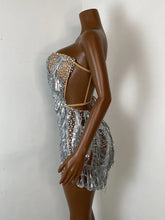 Load image into Gallery viewer, DONGGUAN Silver Fringe Rhinestone Mini