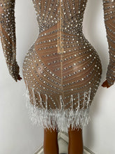 Load image into Gallery viewer, QING Rhinestone Fringe Mini Dress