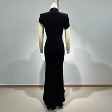 Load image into Gallery viewer, LAPERM Velvet Pearl Long Dress
