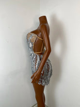 Load image into Gallery viewer, DONGGUAN Silver Fringe Rhinestone Mini