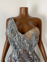 Load image into Gallery viewer, DONGGUAN Silver Fringe Rhinestone Mini