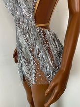 Load image into Gallery viewer, DONGGUAN Silver Fringe Rhinestone Mini