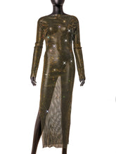Load image into Gallery viewer, CATTLEGRET Mesh Crystal Dress