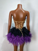 Load image into Gallery viewer, CHONGQUING Sequin Feather Mini Dress