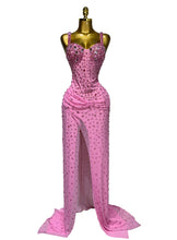 Load image into Gallery viewer, XIAMEN Pink Crystal Corset Gown