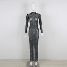 Load image into Gallery viewer, CHARTREUX Mesh Crystal Long Dress
