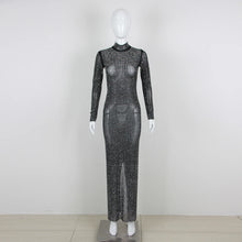 Load image into Gallery viewer, CHARTREUX Mesh Crystal Long Dress