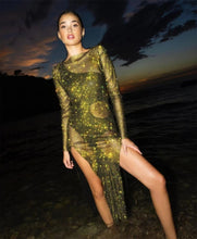 Load image into Gallery viewer, CATTLEGRET Mesh Crystal Dress