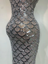 Load image into Gallery viewer, CHANIE Silver Mermaid Sequin Gown
