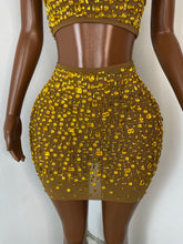 Load image into Gallery viewer, FOSHAN Hot Pink Sparkly Crop Top & Mini Skirt