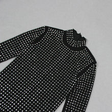 Load image into Gallery viewer, CHARTREUX Mesh Crystal Long Dress