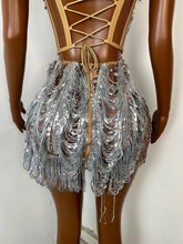 Load image into Gallery viewer, DONGGUAN Silver Fringe Rhinestone Mini