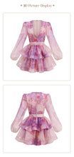 Load image into Gallery viewer, SHANZHOU Bloom Peplum Mini Dress with Puff Sleeves