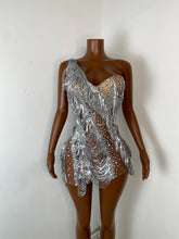 Load image into Gallery viewer, DONGGUAN Silver Fringe Rhinestone Mini