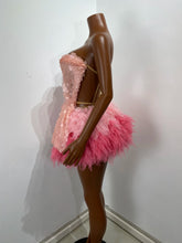 Load image into Gallery viewer, CHONGQUING Sequin Feather Mini Dress