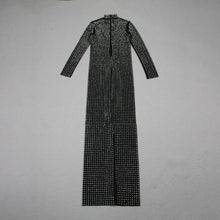 Load image into Gallery viewer, CHARTREUX Mesh Crystal Long Dress