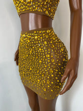 Load image into Gallery viewer, FOSHAN Hot Pink Sparkly Crop Top & Mini Skirt