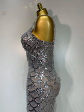 Load image into Gallery viewer, CHANIE Silver Mermaid Sequin Gown