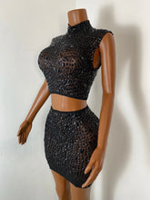 Load image into Gallery viewer, FOSHAN Hot Pink Sparkly Crop Top & Mini Skirt