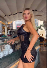Load image into Gallery viewer, GUILLEMOT Beaded Mini Dress