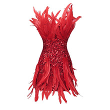 Load image into Gallery viewer, BAOBAB Feather Sequin Dress