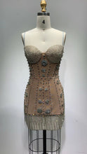 Load image into Gallery viewer, WIGANDIA Crystal Mesh Mini Dress