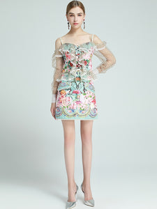HOLBOELLIA Lace Sleeve Top + Skirt
