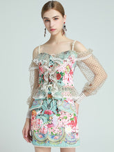 Load image into Gallery viewer, HOLBOELLIA Lace Sleeve Top + Skirt

