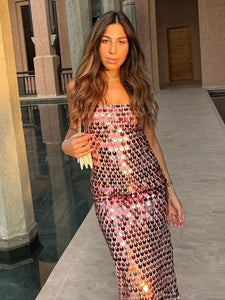 MANEE Sequin Midi Dress