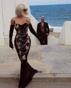 APHRODITE Velvet Glove Long Dress