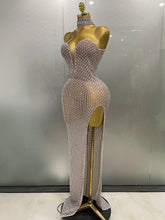 Load image into Gallery viewer, COTTON Full Crystal Long Dress
