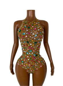 JINAN Rhinestone Bodysuit