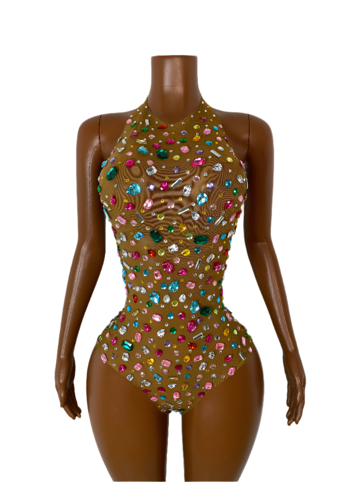 JINAN Rhinestone Bodysuit