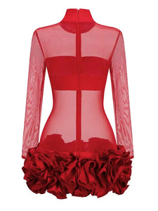 RUTH SACKS Mesh Floral Mini