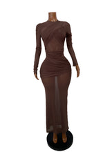 Load image into Gallery viewer, SUZHOU Mesh Ruched Bodycon Maxi
